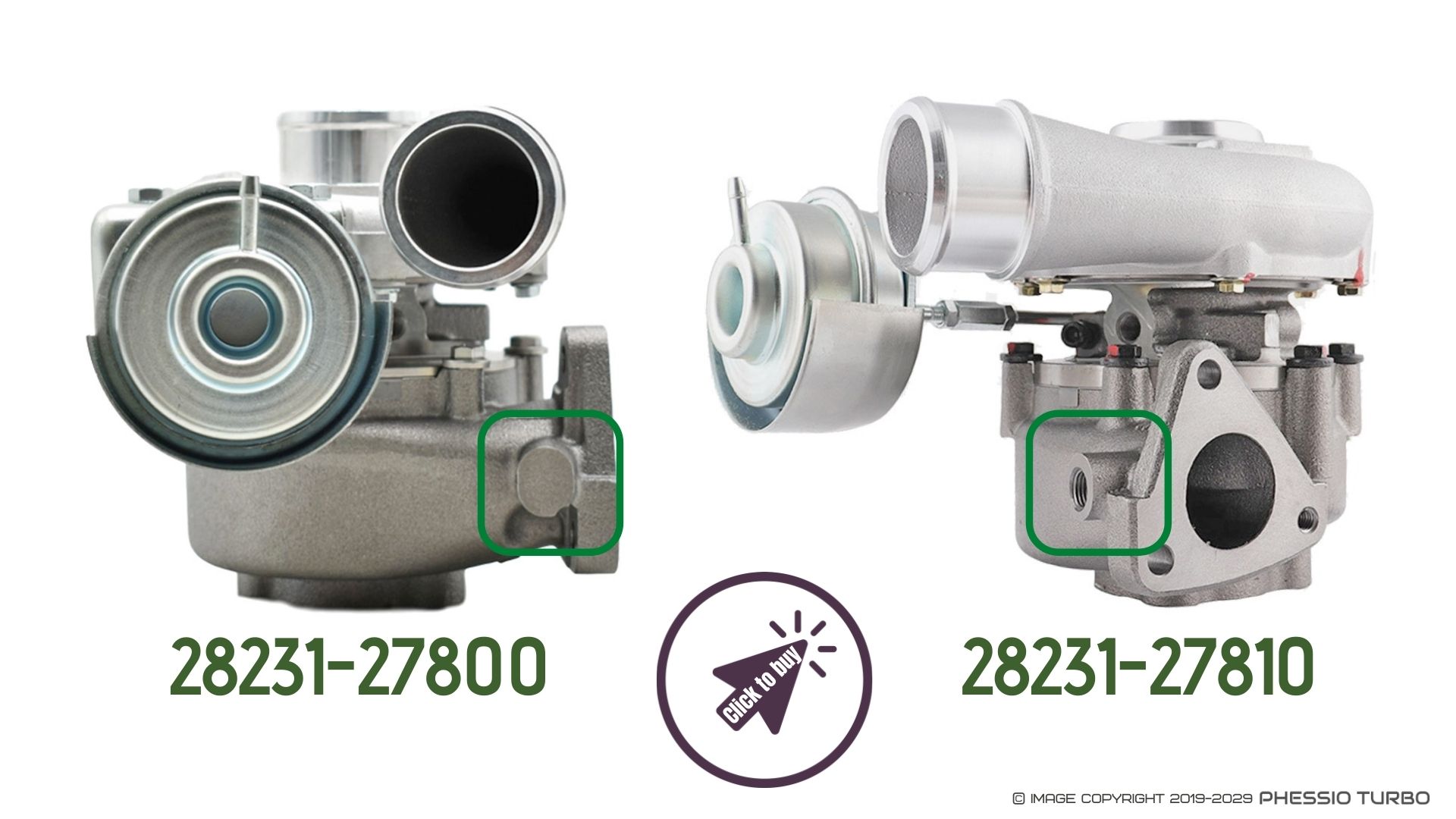 28231-27800 and 28231-27810 are not the same turbocharger