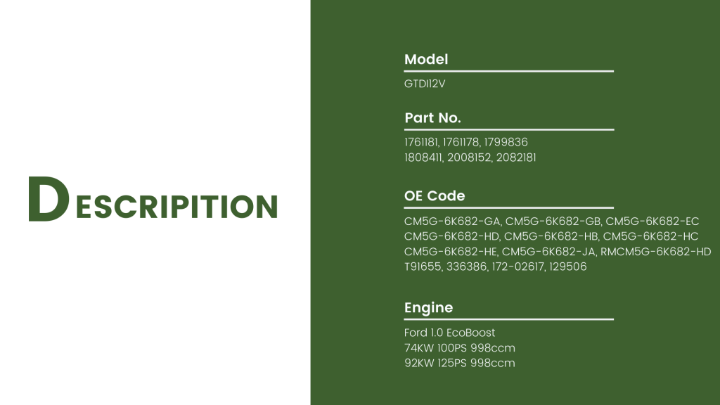 Ford 1.0 EcoBoost Turbocharger CHRA