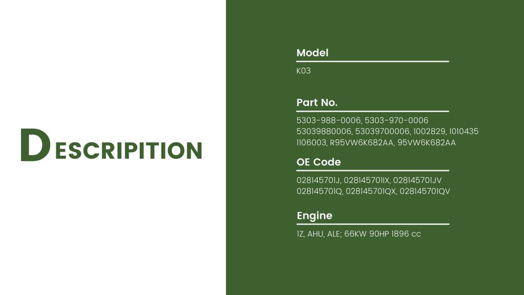 53039700006 Turbocharger