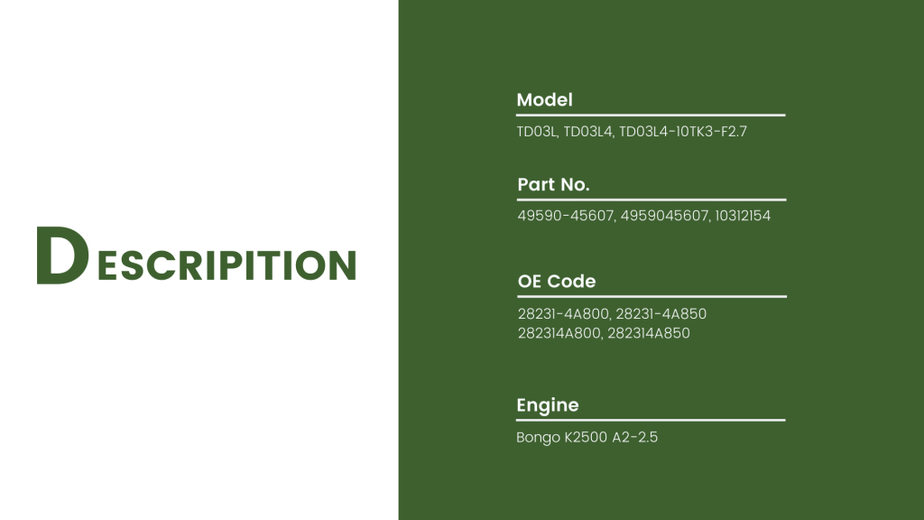 TD03L 282314A800 Turbocharger